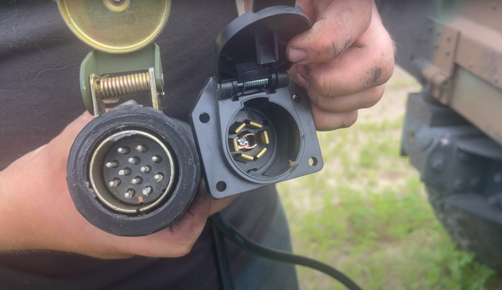 24v Power Cable (A) Military 12 Pin Towing To 7 Blade Civilian Trailer Fit HMMWV