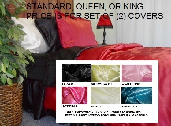 Satin Pillow Cases QUEEN Set of (2)