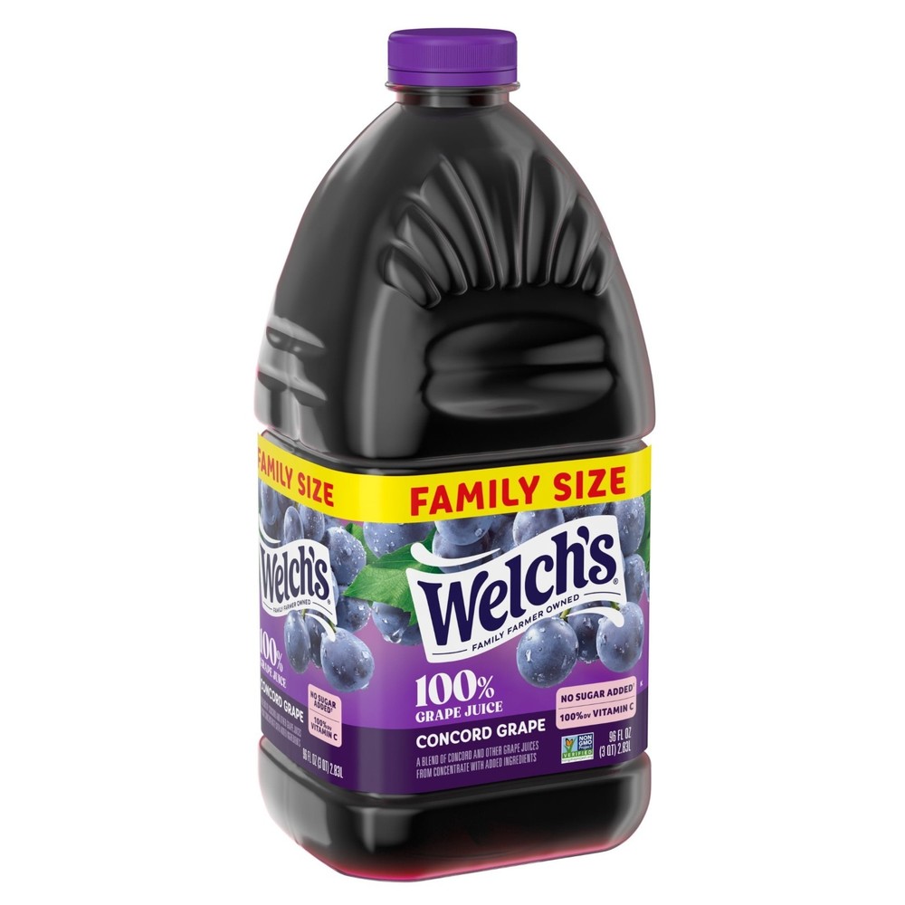 Welch's 100% Grape Juice Concord Grape 96 fl oz Bottle (3 Pack) 3 Pack
