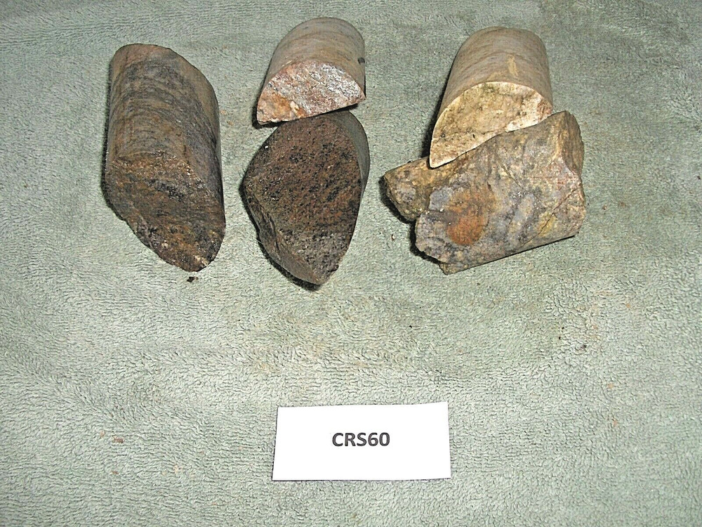 Split Core Samples From Alaska Gold Mine 5 Pieces Drill Core Samples CRS60