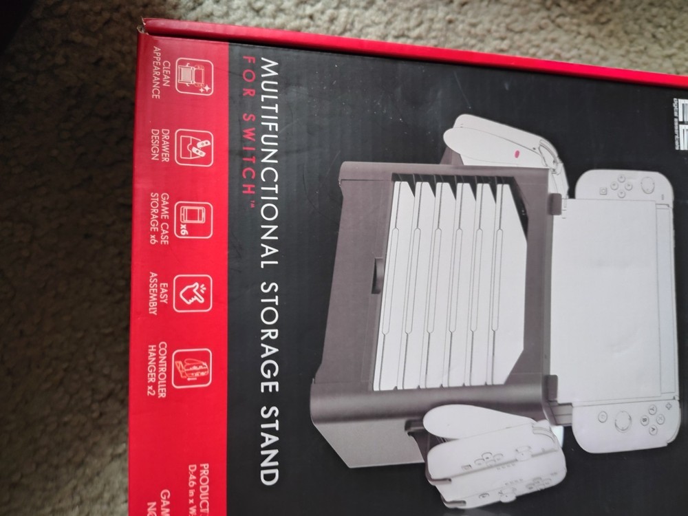 Nintendo Switch Storage Tower Stand | Game Disk Rack & Controller Holder - Black