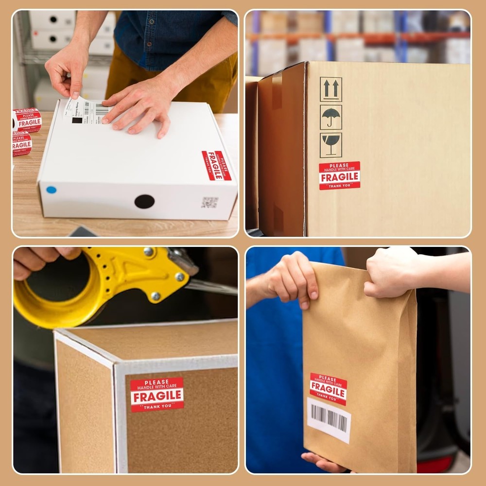 Fragile Handle with Care Lable Stickers – Labels for Packaging Boxes