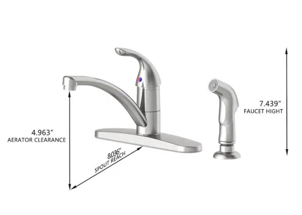 Project Source Everfield Kitchen Faucet Single-Handle with Side Spray