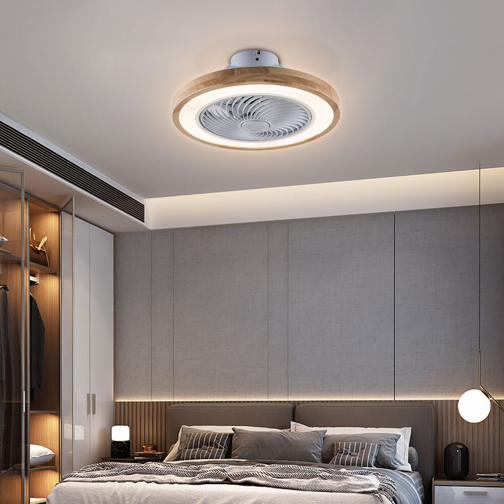Ceiling Fan Light+Remote Control Modern Invisible fan LED Light Ceiling Mounted