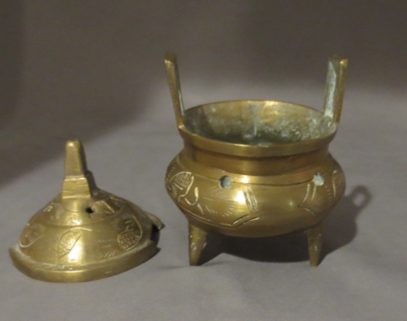 Vintage Chinese Incense Burner Brass
