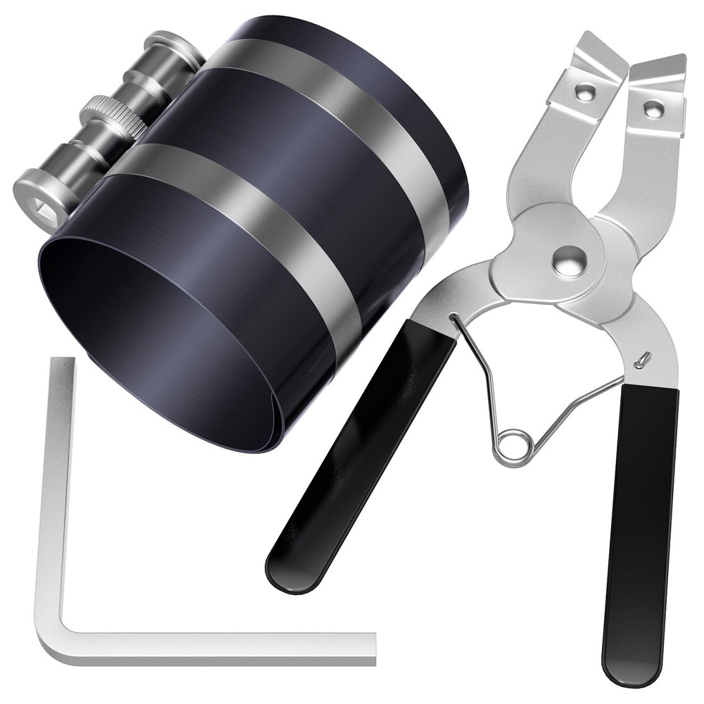Moker Piston Ring Compressor Tool Kit Adjustable Sizes 2-1/8 to 7 Inches