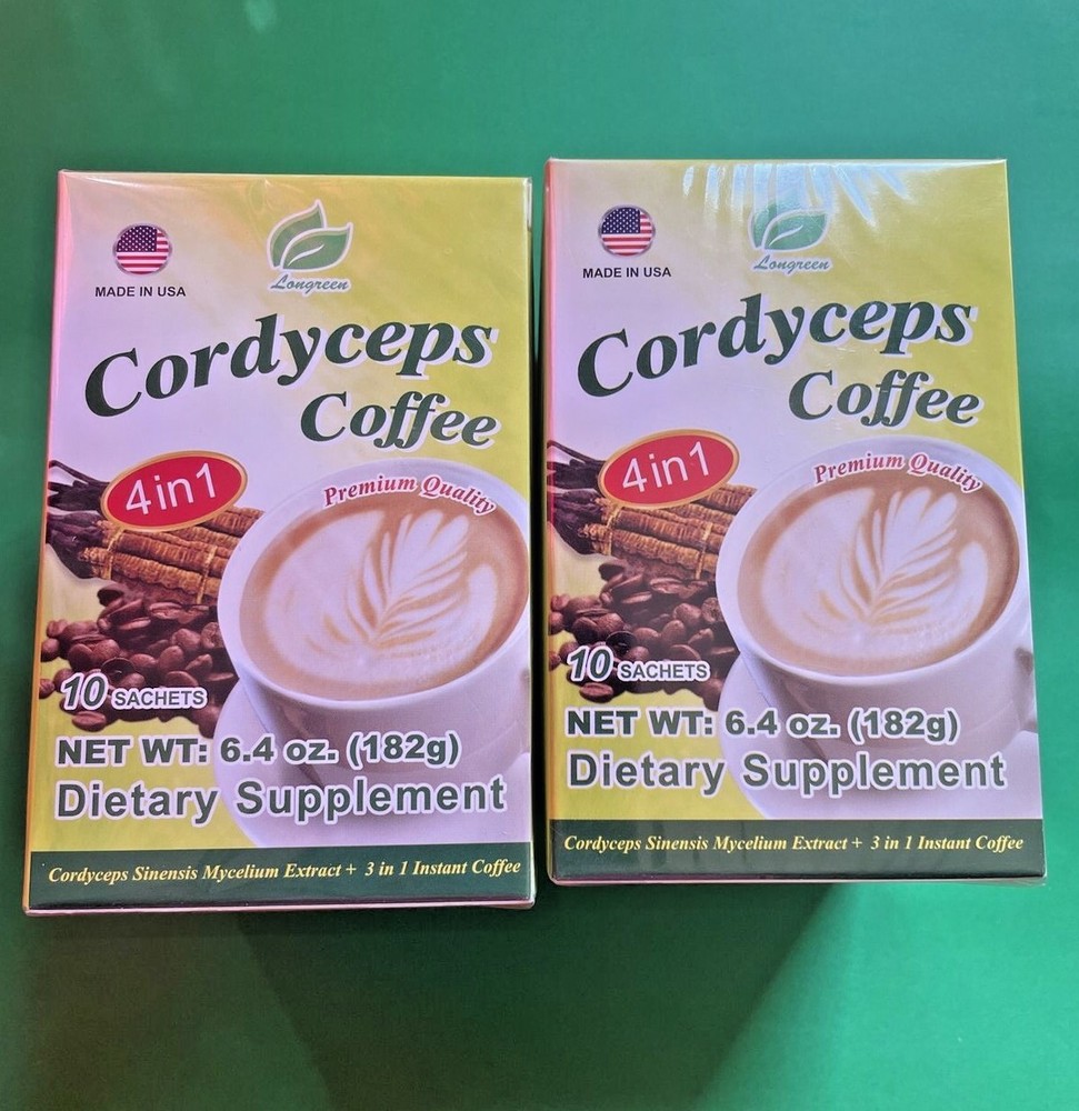 2 PACK CORDYCEPS COFFEE 10 SACHETS EACH