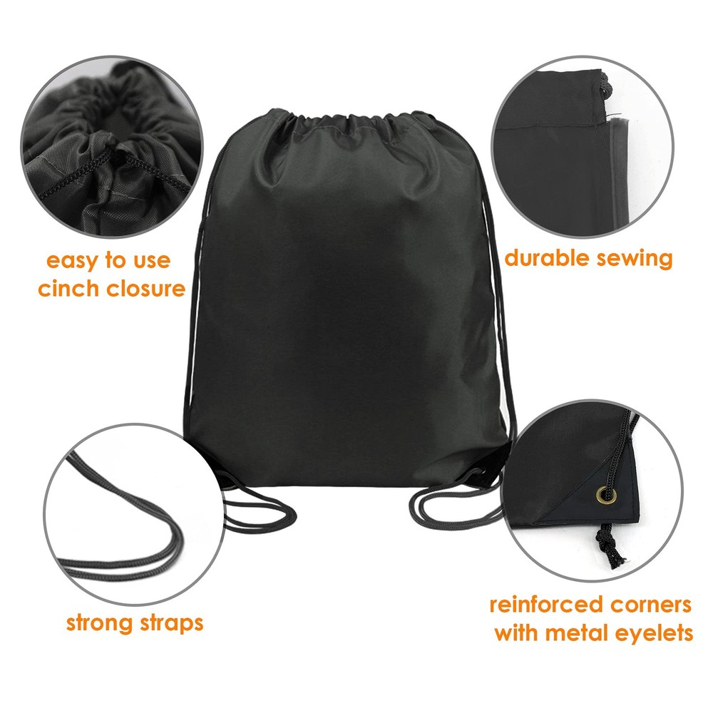 BeeGreen 30 Pieces Black Drawstring Bags Cinch Bulk String Large,