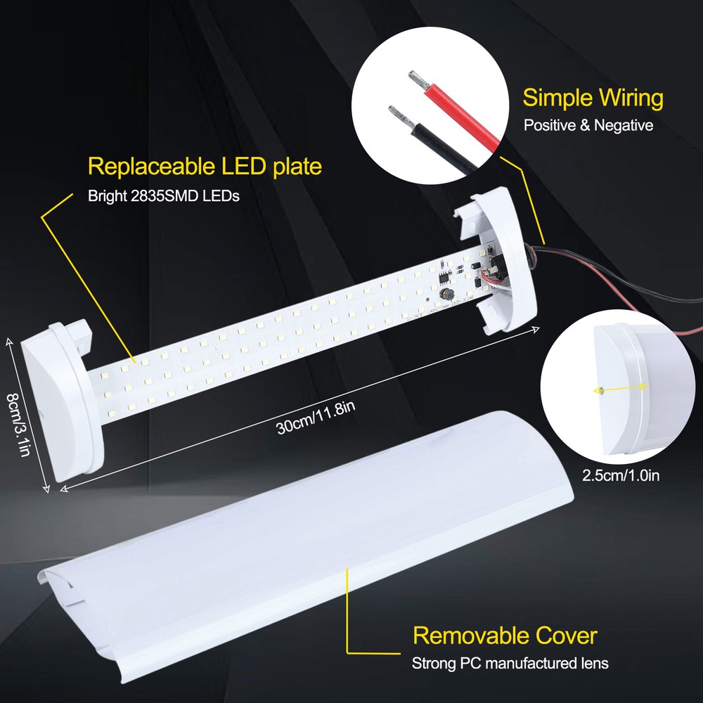 2X LED Car Interior Roof Light Ceiling Dome Lamp RV Camper Trailer Roof Truck