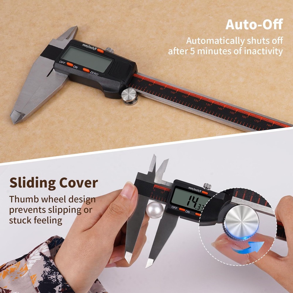 Digital Vernier Caliper - 12 Inch LCD Screen for Precise Measurement