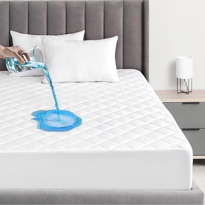 Cooling Mattress Protector Deep Pocket Waterproof Breathable Fitted Bed Cover