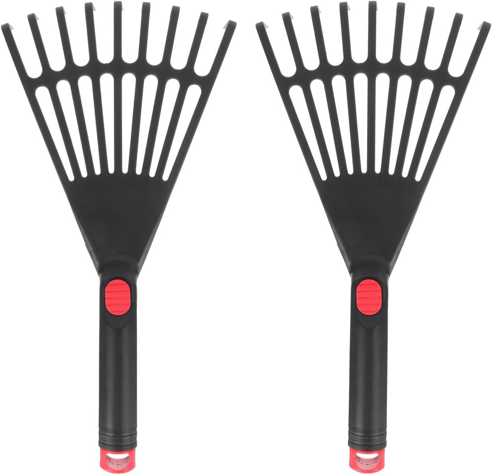 2PCS Plastic Garden Pitchfork Rakes Leaf Grabber Claws Lawn Leaf Rake Practical