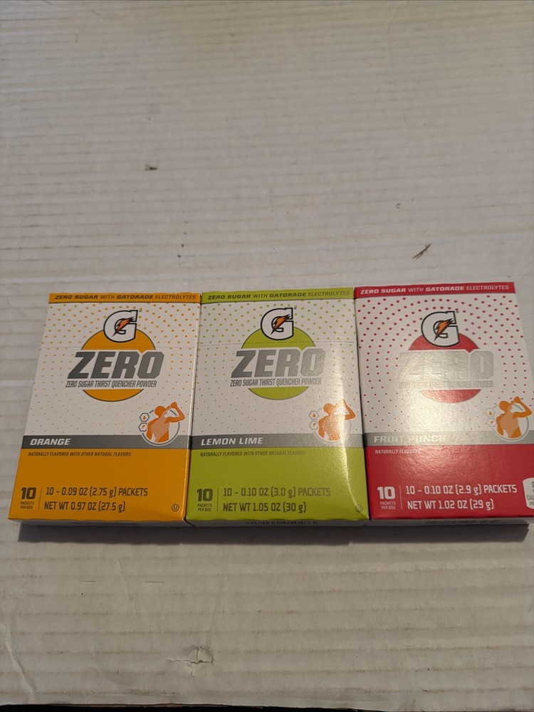 GATORADE ZERO Single Packets SUGAR FREE (10 servings x 1 box) 3 Boxes= 30 Pks