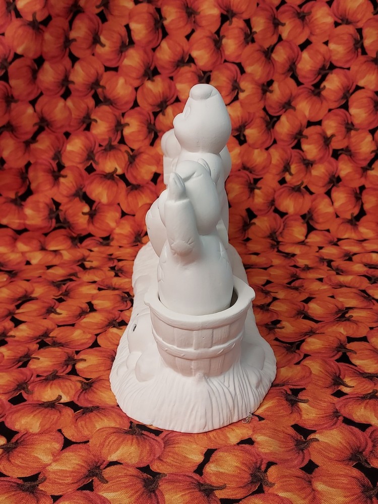 Ceramic Bisque~ Ready to Paint ~Ghost Fence Scene Rice Light Included