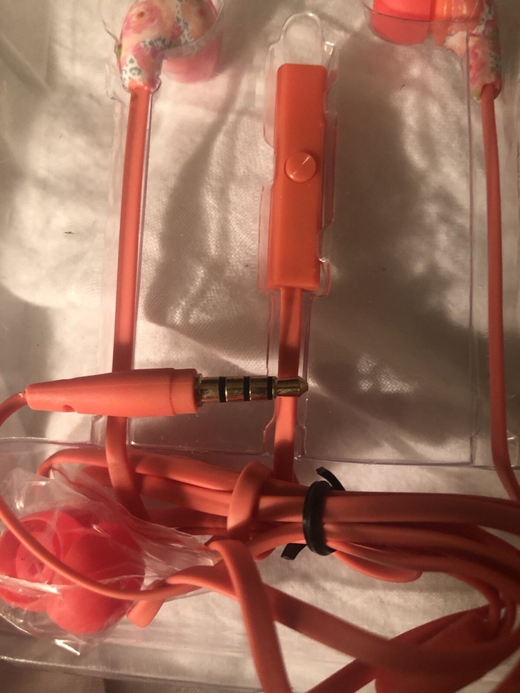 Ellen Tracy Stereo Earbuds Inline Microphone New