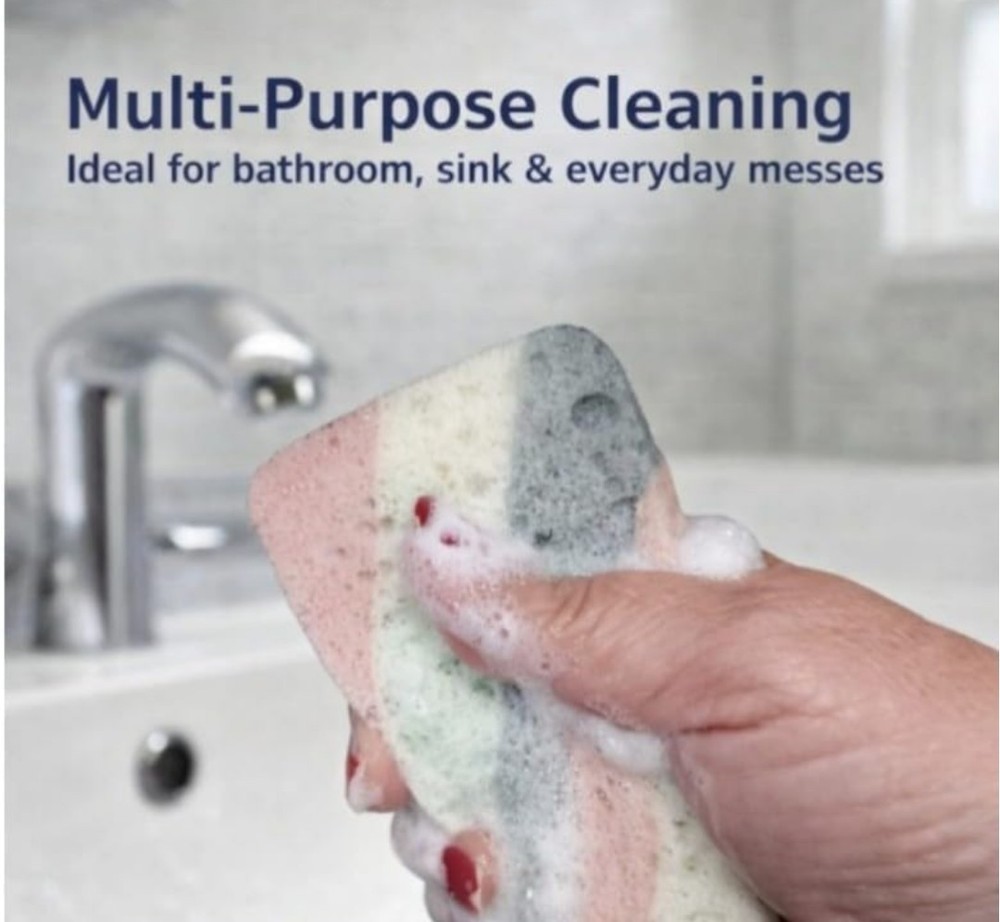 SCRUBIXX Non Scratch Scrub Sponges, 4 Pack Individually Wrapped Sponges.