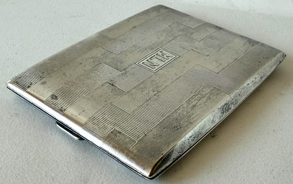Antique Silver Engraved Cigarette Case 119.83 grams Monogrammed