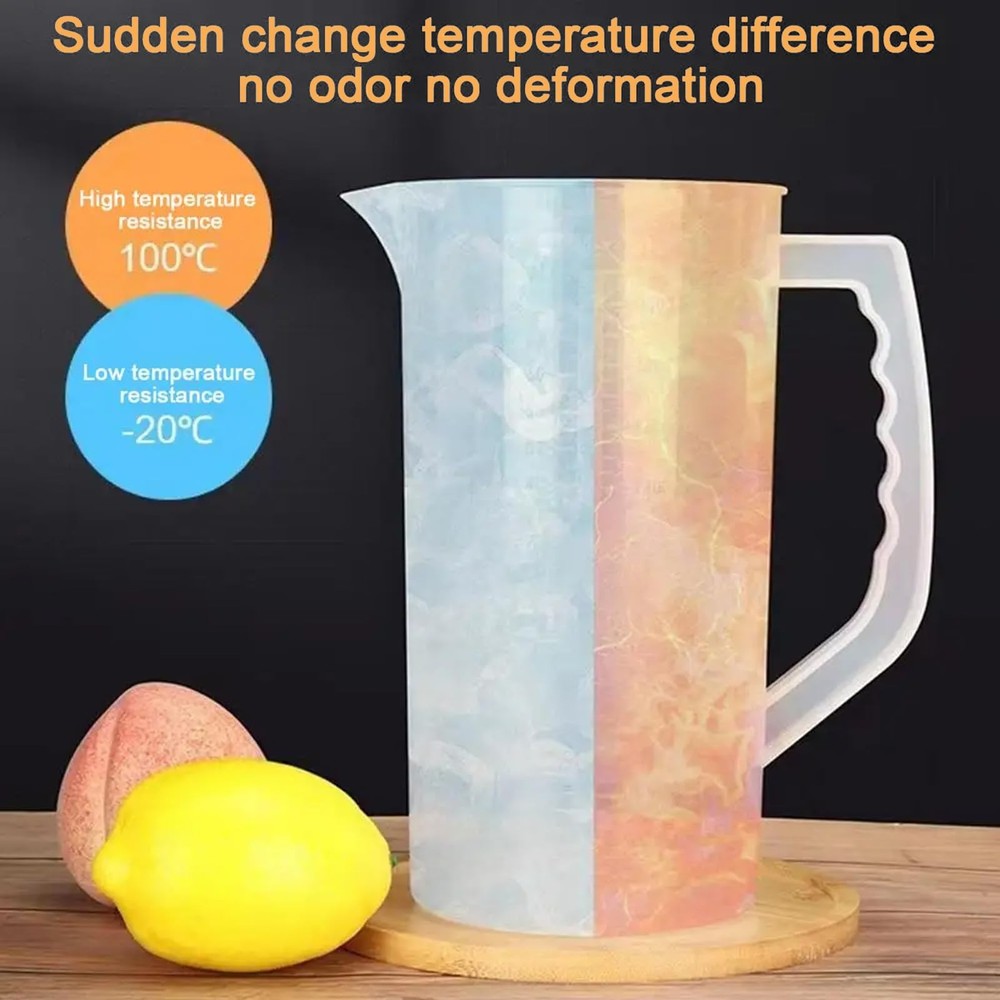 Mixing Pitcher for Drinks with Lid-Wide Mouth Juice Pitcher,Includes Plastic ...