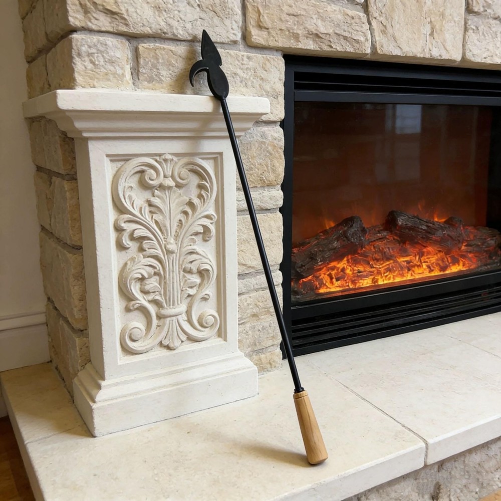 Fire Tool 32" Long Fireside Accessory Heavy Duty Campfire Tool Fire Pit Tool for