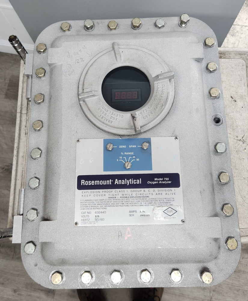 😎 ROSEMOUNT ANALYTICAL 755 HAZARDOUS LOCATION PARAMAGNETIC OXYGEN ANALYZER 120V