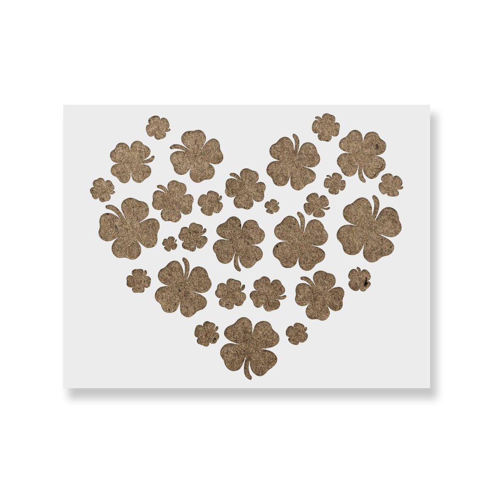 Heart Shamrocks Stencil - Durable & Reusable Mylar Stencils