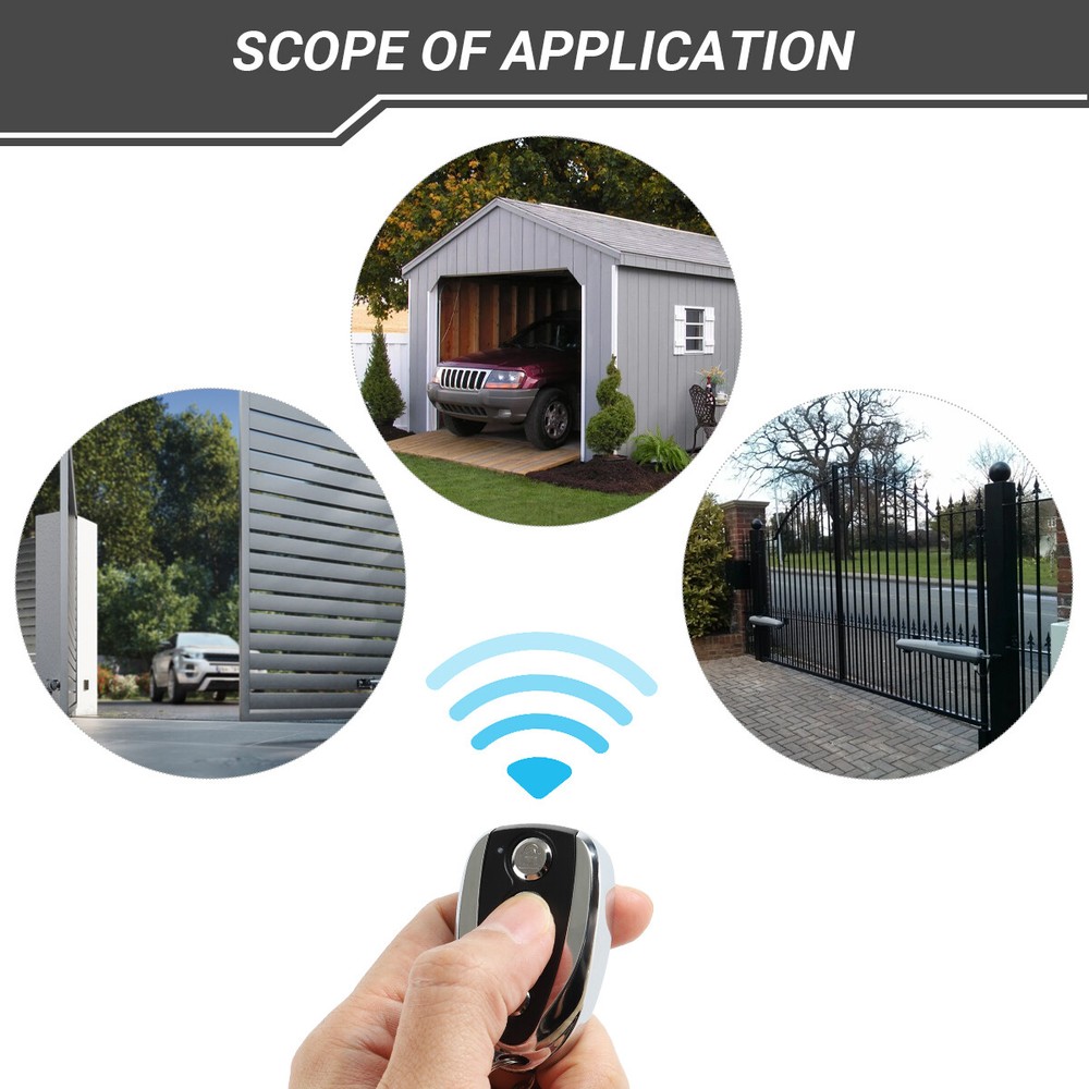 2pcs Remote Control Backup Key Sliding Gate Opener Automatic Operator 433.92 MHz