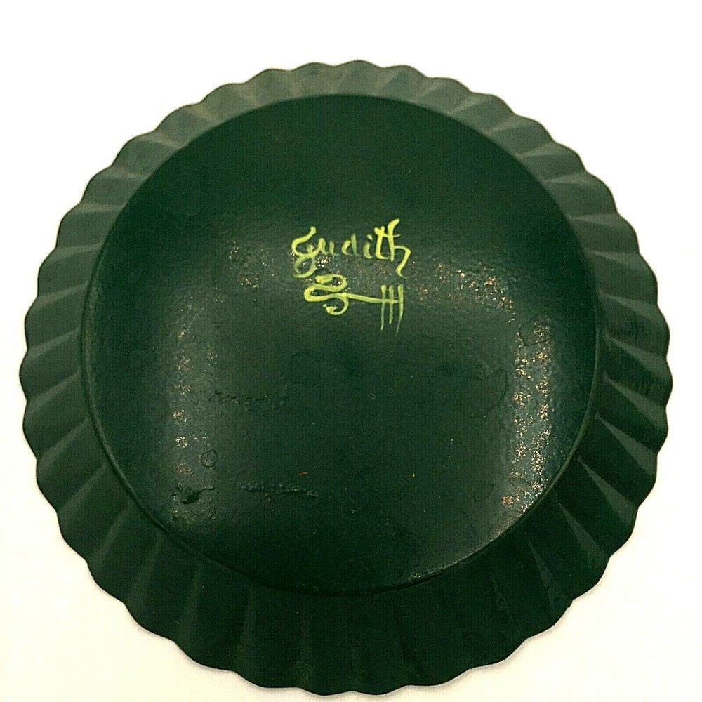 Judith Keys Handpainted Vintage Small Pie Tin 6" Round