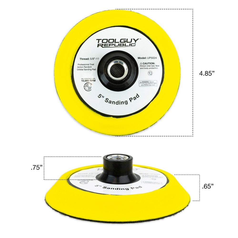 TGR 5" Hook and Loop Sanding Pad with 5/8-11 Threads