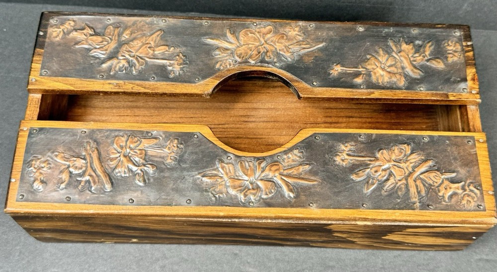 Wood & Copper Decorative Tissue Box Cover