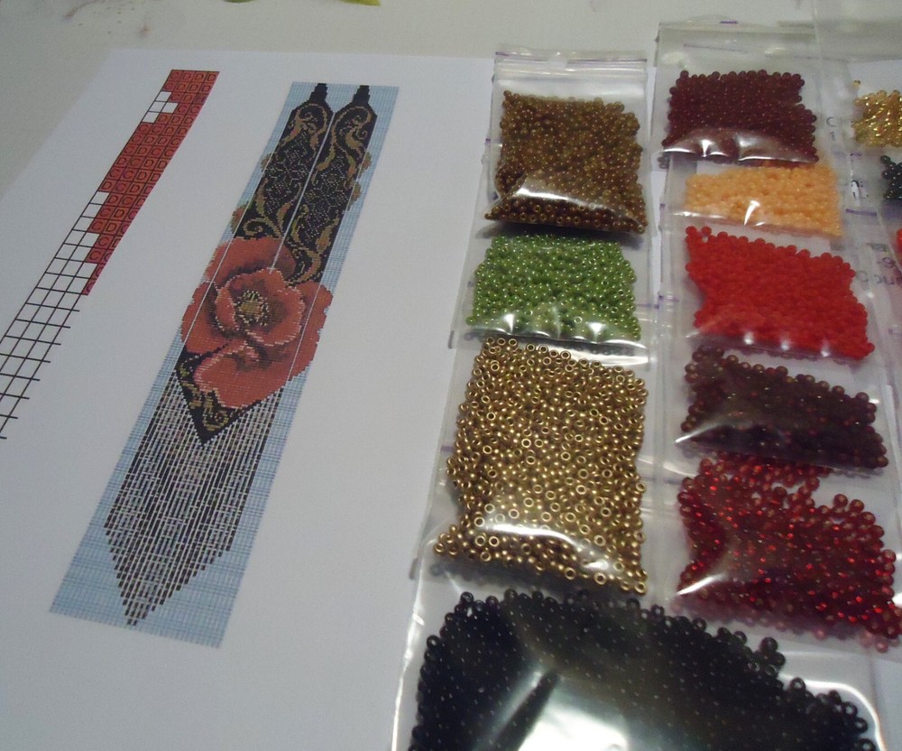 Kit for making a necklace gerdan. Beading Loom Pattern. #S5a