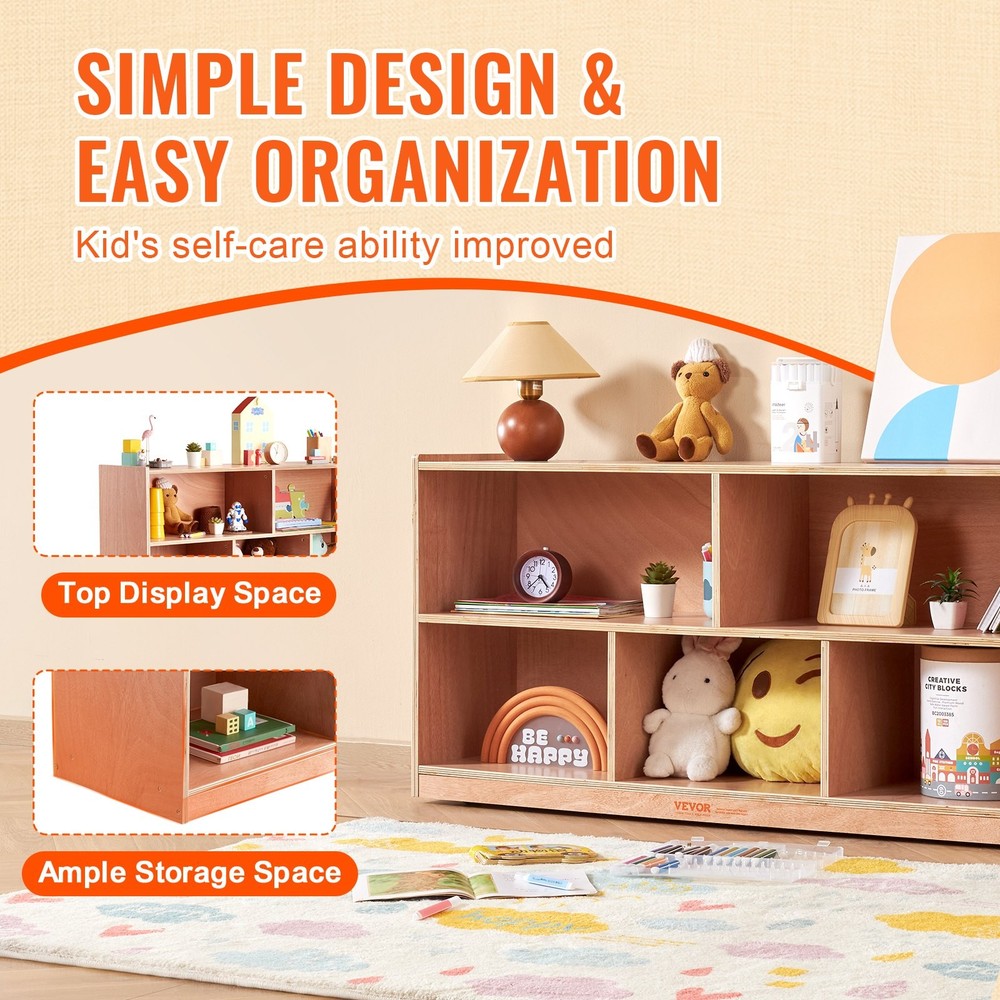 Cubby Mobile Tray Storage Cabinet 5-Compartment Cubby Storage Shelf Cubby