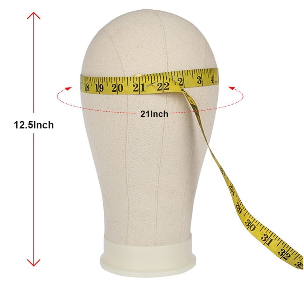 Durable Polyurethane Canvas Wig Head - Lightweight 22 Inch Styling Solution