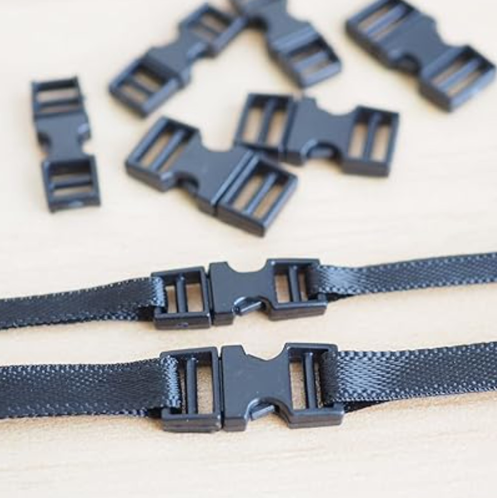 50PCS Mini Plastic Contoured Side Release Buckles for DIY Handmade Tiny Clothes
