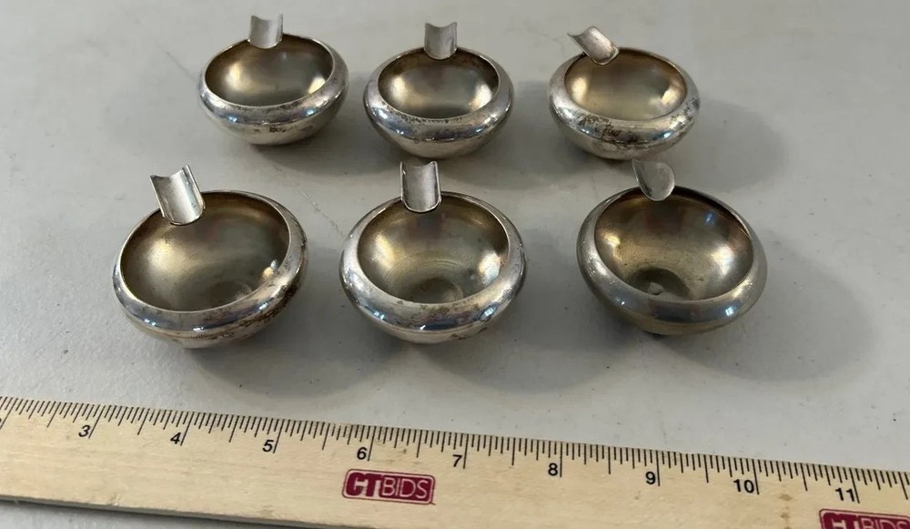 6 Ciro Vintage Silver Wine Tasting Cups