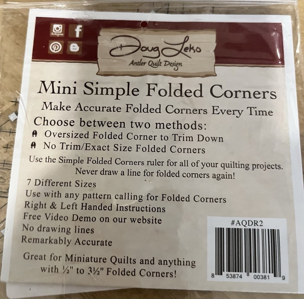 Doug Leko Mini Simple Folded Corners Ruler