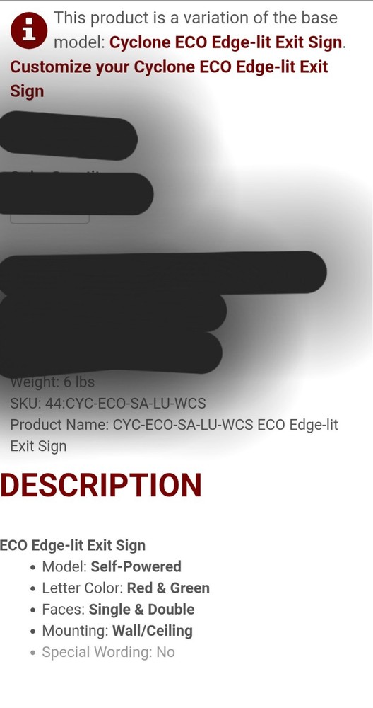 GREEN/RED BEGHELLI CYCLONE ECO PLASTIC CYLINDRICAL-LIT EXIT