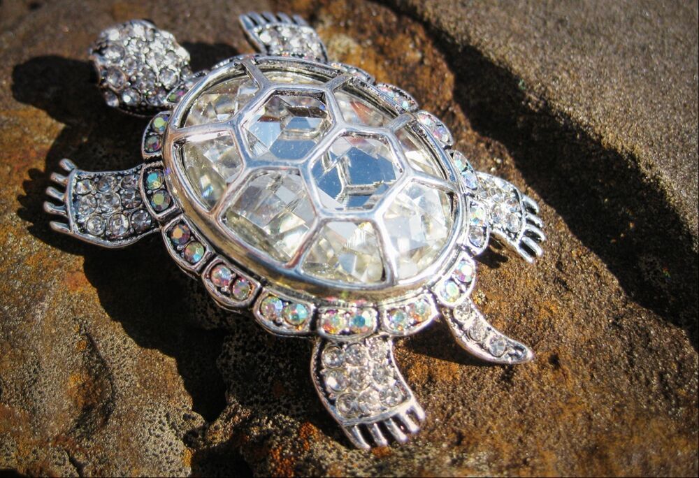 METAPHYSICAL GOOD LUCK TURTLE AMULET BROOCH