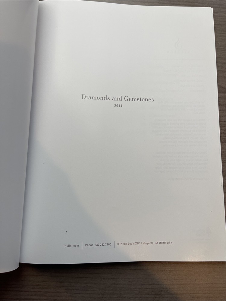 STULLER 2014 "DIAMOND & GEMSTONE" Catalog Book