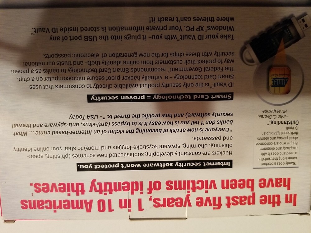 ID Vault Guard ID Systems STOP ONLINE IDENTITY THEFT Windows XP Secure Passwords
