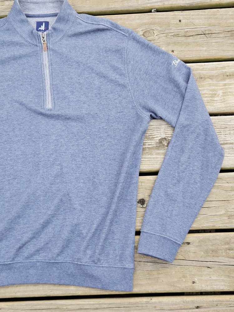 Johnnie-O Sully Quarter 1/4 Zip Pullover Helios Blue Sz Medium Bear Dance Golf