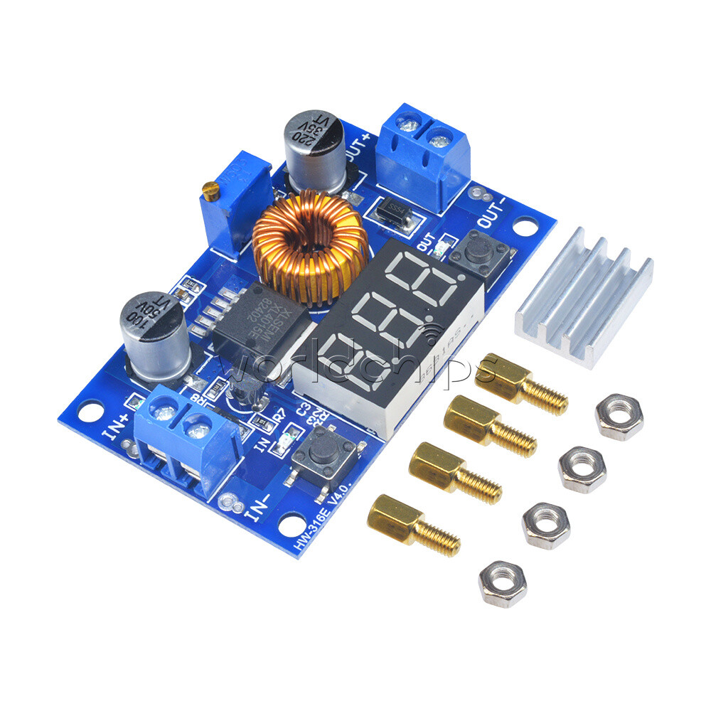 5A Adjustable Power CC/CV Step-down Charge Module LED Driver With Red Voltmeter