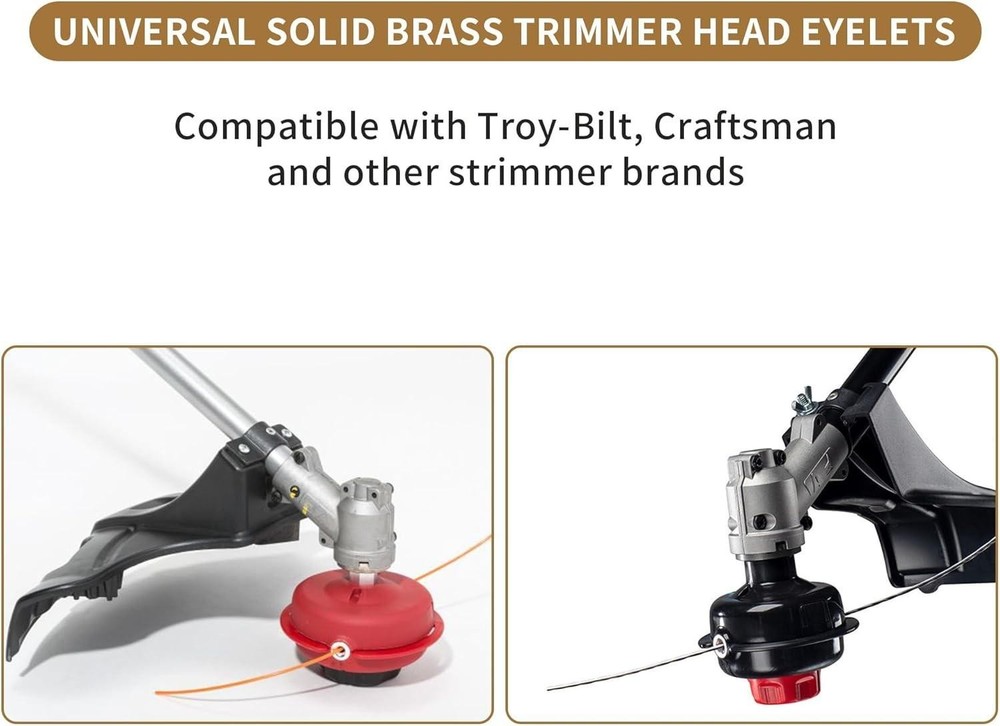 Universal String Trimmer Head Eyelets - 5 Pack Brass Weed Eater 5 Pieces