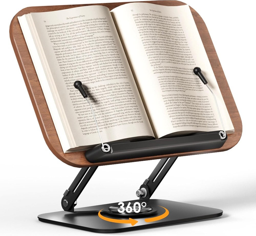 Adjustable Book Stand 360° Rotating Holder for Tablet Book