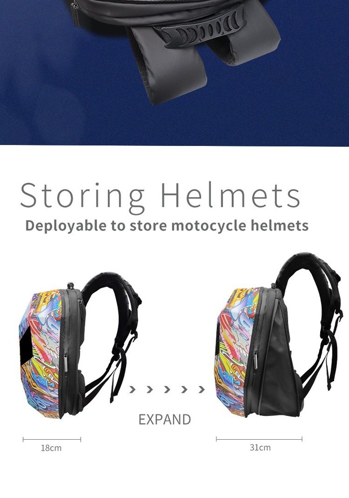 Animated Eyes LED Backpack - Programmable Moving Display, Cool Gamer Rucksack
