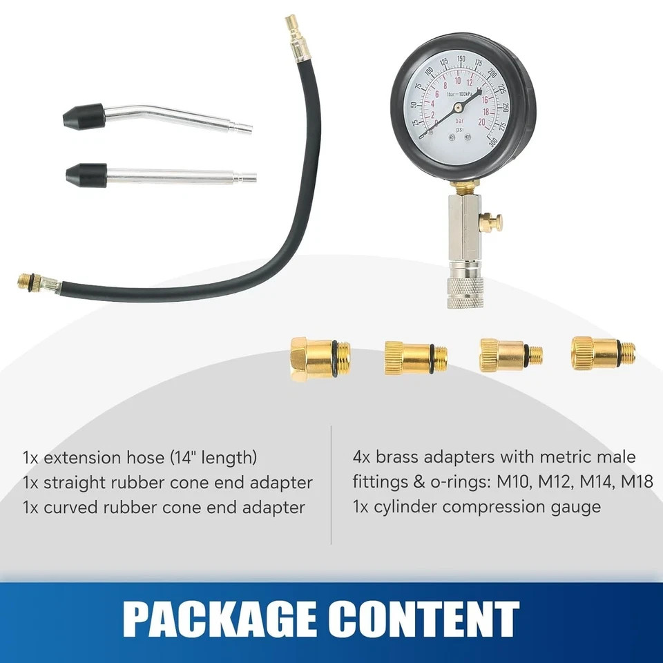 ATP Compression Tester Automotive Tool Professional Engine Cylinder...
