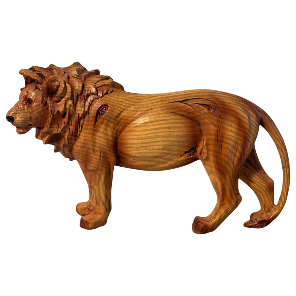 𝗪𝗢𝗢𝗗𝗘𝗡 𝗘𝗙𝗙𝗘𝗖𝗧 𝗟𝗜𝗢𝗡 𝗢𝗥𝗡𝗔𝗠𝗘𝗡𝗧 |Freestanding Animal Figure