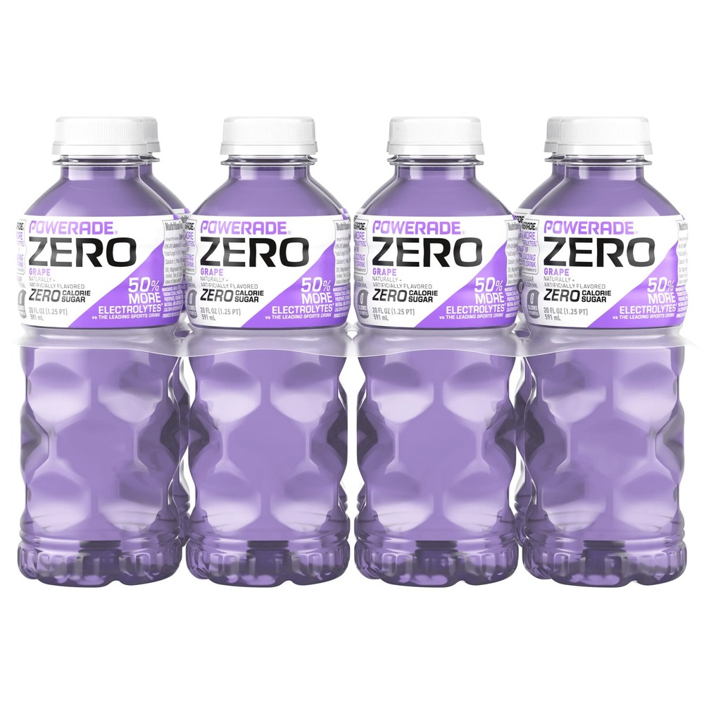 POWERADE Zero Grape Electrolyte Drink 20 oz 8 Pack