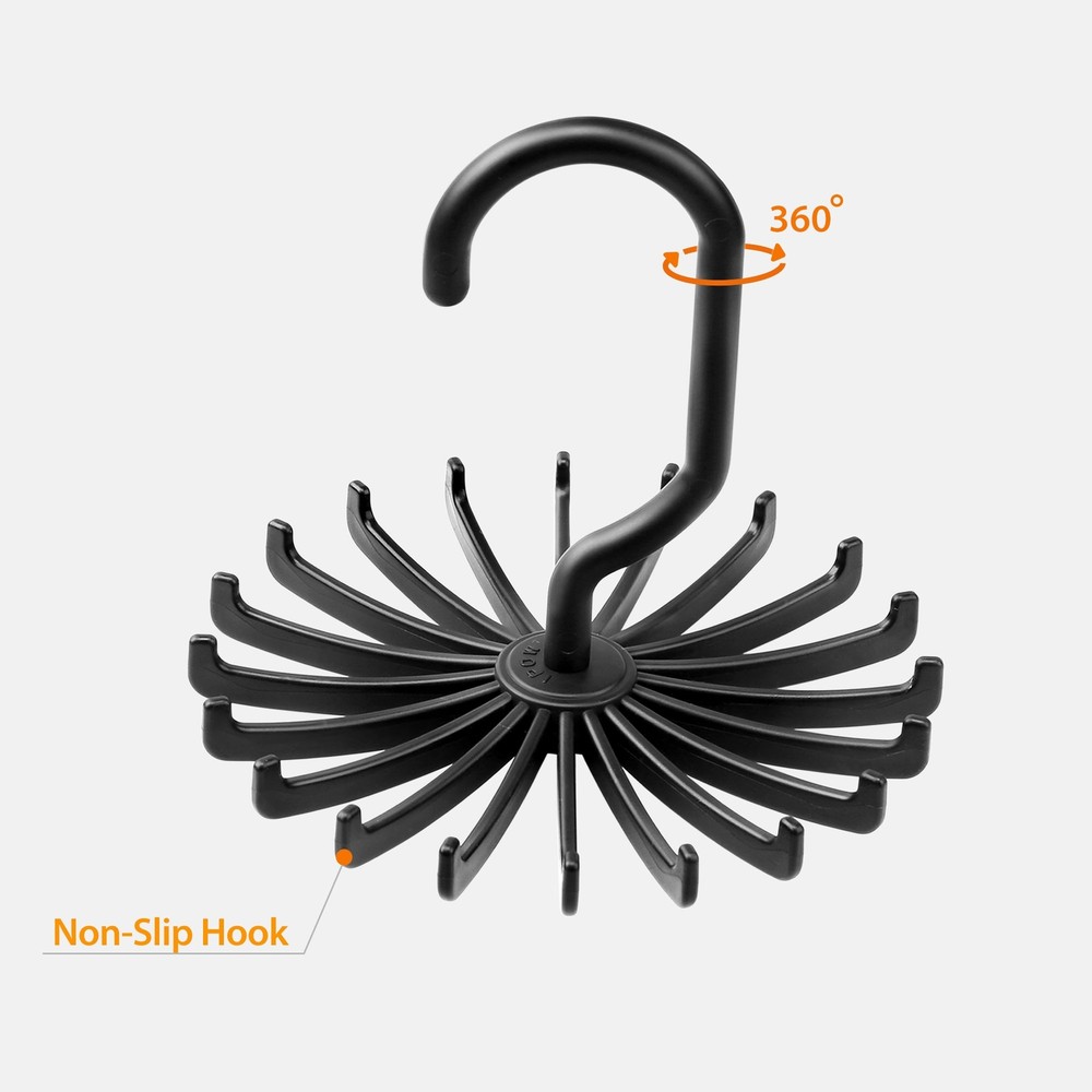2 Pack Updated Twirl Tie Rack Belt Hanger Holder Hook for Closet Organizer St...