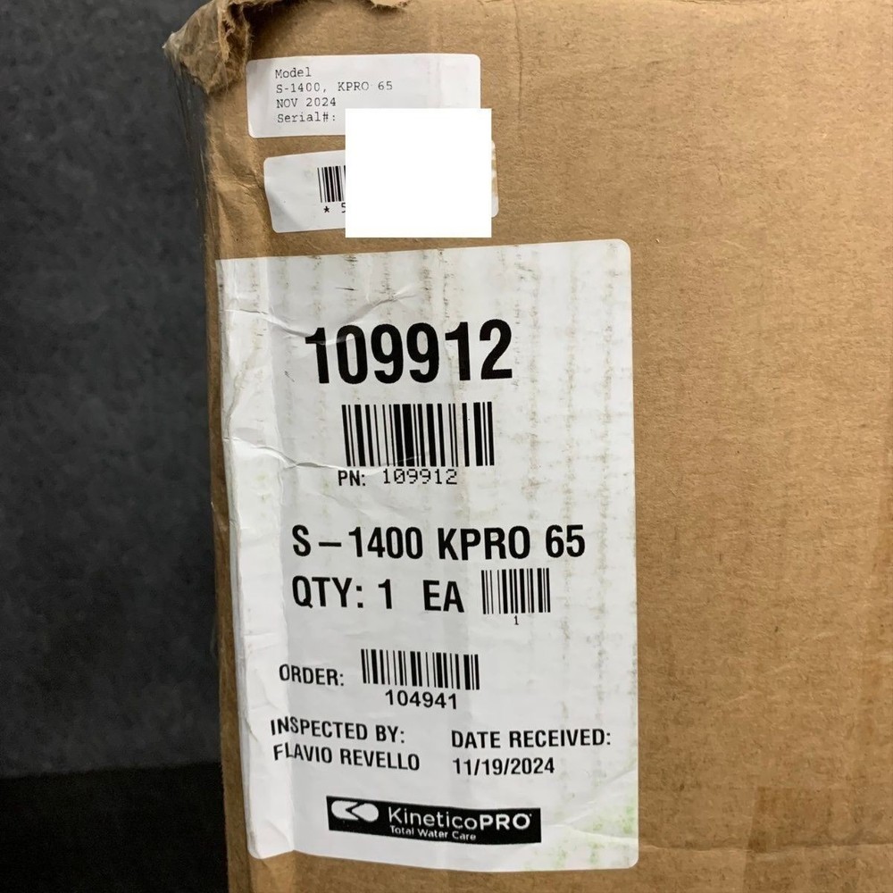 KINETICO S-1400 KPRO 65 Point of Entry Reverse Osmosis System, Missing Manual*