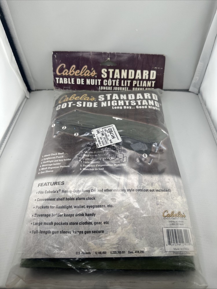 Cabela’s Outfitter Standard Cot- Side Nightstand New In Pkg